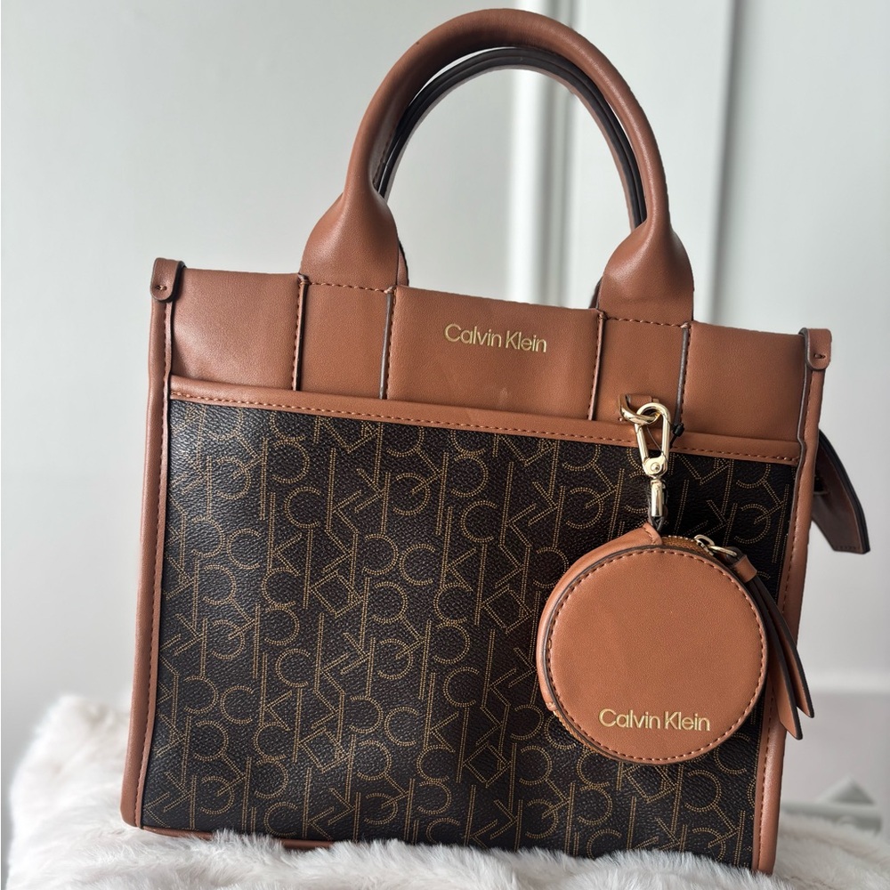 Calvin Klein Brown Logo Interior Bag
